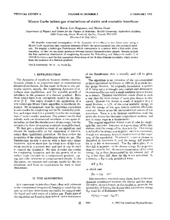 Monte Carlo lattice-gas simulations of stable and unstable interfaces thumbnail