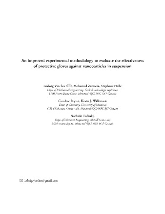 An improved experimental methodology to evaluate the effectiveness of protective gloves against nanoparticles in suspension thumbnail