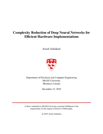 Complexity reduction of deep neural networks for efficient hardware implementations thumbnail