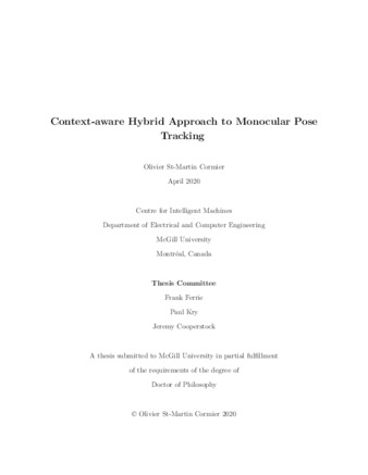 Context-aware hybrid approach to monocular pose tracking thumbnail