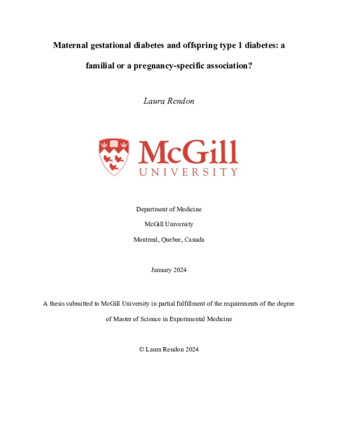 Maternal gestational diabetes and offspring type 1 diabetes: a familial or a pregnancy-specific association? thumbnail