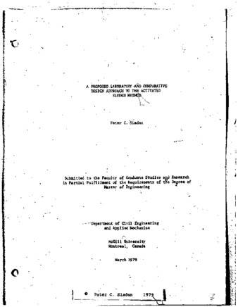 A proposed laboratory and comparative design approach to the activated sludge method / thumbnail