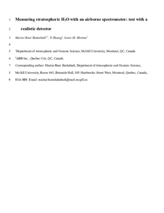 Measuring Stratospheric H2O With an Airborne Spectrometer: Simulation With Realistic Detector Characteristics thumbnail