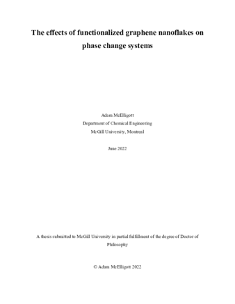 The effects of functionalized graphene nanoflakes on phase change systems thumbnail