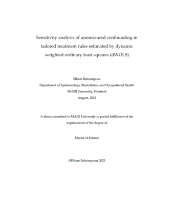 Sensitivity analysis for unmeasured confounding in tailored treatment rules estimated by dWOLS thumbnail