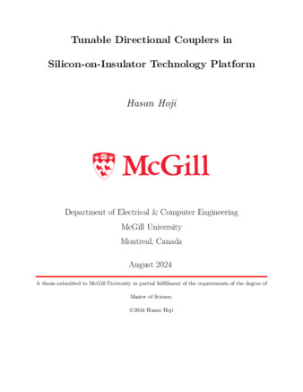 Tunable directional couplers in silicon-on-insulator technology platform thumbnail