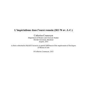 L'imperialisme dans l'ouest romain (202-70 av. J.-C.) thumbnail