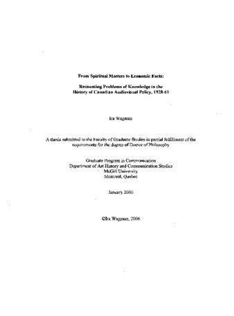 From spiritual matters to economic facts : recounting problems of knowledge in the history of Canadian audiovisual policy, 1928-61 thumbnail