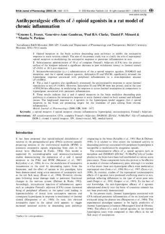 Antihyperalgesic effects of δ opioid agonists in a rat model of chronic inflammation thumbnail