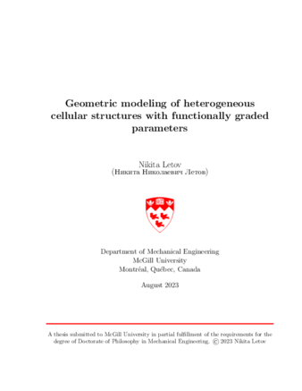 Geometric modeling of heterogeneous cellular structures with functionally graded parameters thumbnail