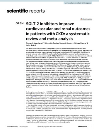 SGLT-2 inhibitors improve cardiovascular and renal outcomes in patients with CKD: a systematic review and meta-analysis thumbnail