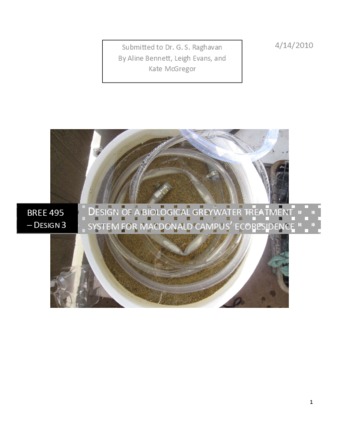 Design of a Biological Greywater Treatment System for Macdonald Campus thumbnail