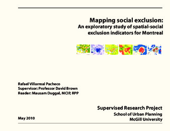 Mapping Social Exclusion: An exploratory study of spatial-socail indicators for Montreal thumbnail