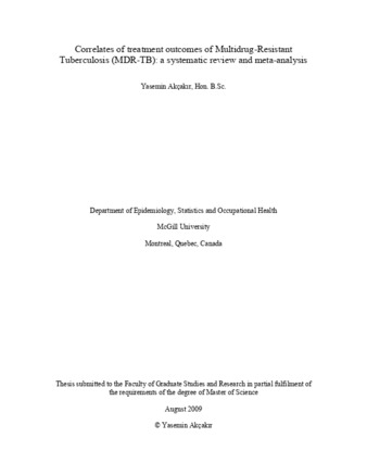 Correlates of treatment outcomes of multidrug-resistant tuberculosis (MDR-TB): a systematic review and meta-analysis thumbnail