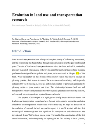 Evolution in land use and transportation research thumbnail