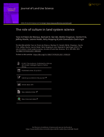 The role of culture in land system science thumbnail