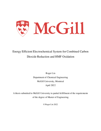 Viable electrochemical system for combined carbon dioxide reduction and HMF oxidation thumbnail