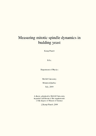 Measuring mitotic spindle dynamics in budding yeast thumbnail