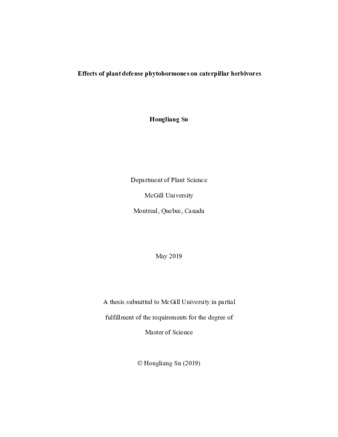 The effect of plant defense phytohormones on caterpillar herbivores thumbnail