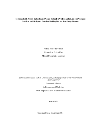 Terminally-ill Jewish patients and access to the FDA’s expanded access program: medical and religious decision making during end-stage disease thumbnail