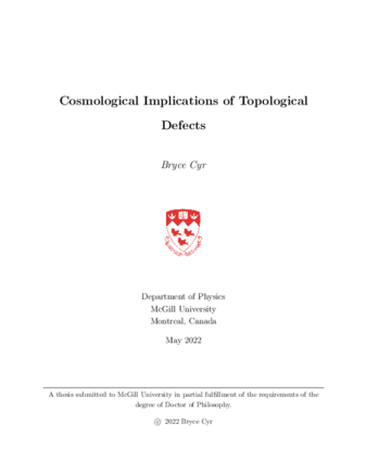 Cosmological implications of topological defects thumbnail