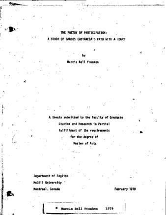 The poetry of participation : a study of Carlos Castaneda's path with a heart thumbnail