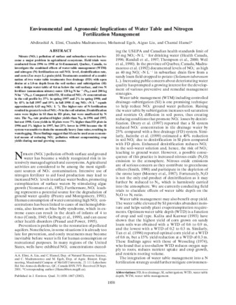 Environmental and agronomic implications of water table and nitrogen fertilization management thumbnail