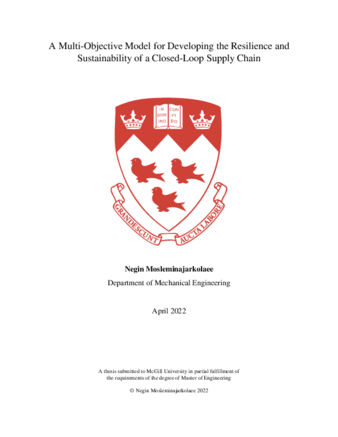 A multi-objective model for developing the resilience and sustainability of a closed-loop supply chain thumbnail