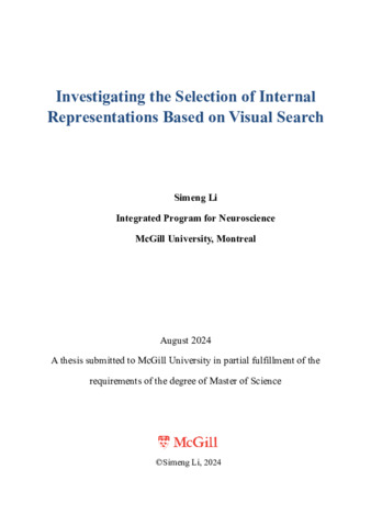 Investigating the selection of internal representations based on visual search thumbnail